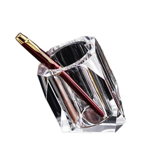 Crystal craft ペン立て ガラススタンド おしゃれ かっこいい 小物収納 文房具 卓上
