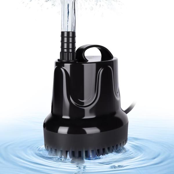 hygger 水中ポンプ 水槽 吐出量2500L/H 最大揚程2.5M 給水 水換え 底部入水式 静...