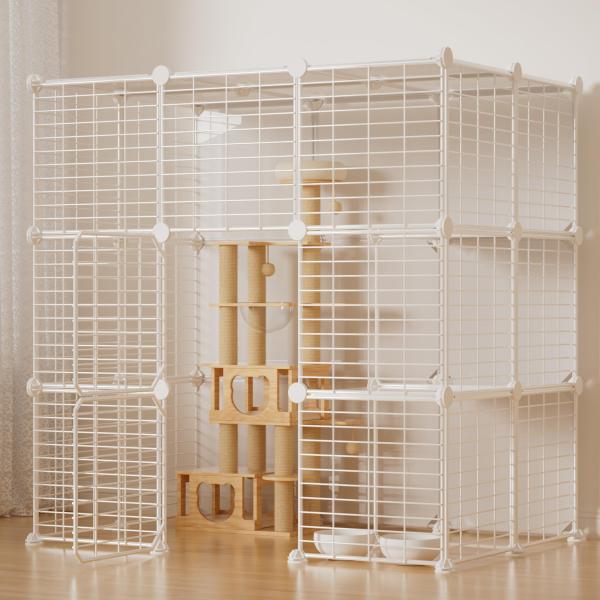 Sulgoty 猫 ケージ 大型 1から4段まで変更可能 組立簡単 3種の組立動画付 キャットケージ...