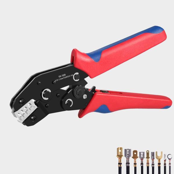 ibubu 精密圧着ペンチ 電工ペンチ 精密圧着工具 ラチェット式 オープンバレル端子 0.25?1...