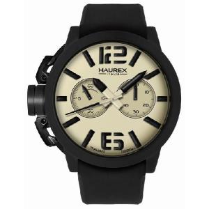 送料無料 イタリア製Haurex ハウレックス クロノグラフ 3N377UCN Turbina SS chronograph watch 52 mm｜googoods