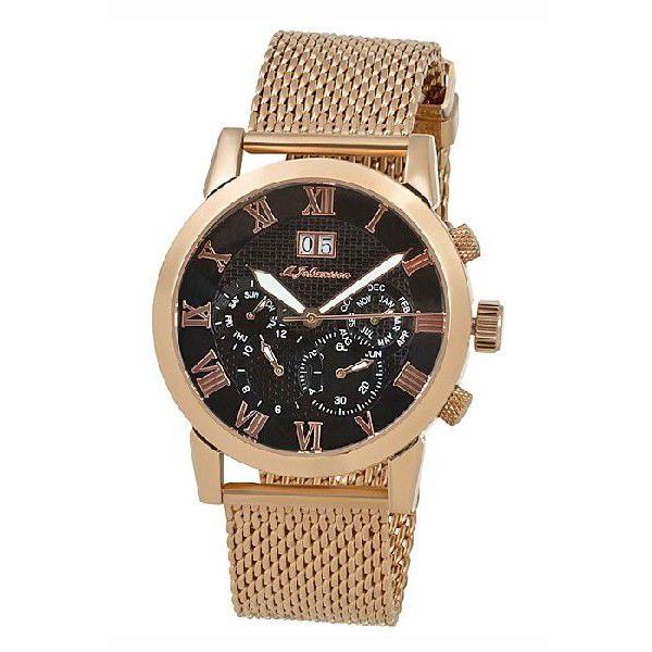 腕時計 メンズ 自動巻 カレンダー ブラックローズゴールド MZIエムゼーアイ M.Johansso...