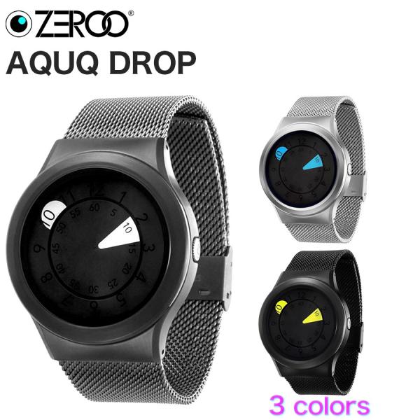 腕時計 メンズ レディース ZEROO ゼロ AQUA DROP アクアドロップ ステンレスベルト ...