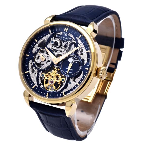 腕時計 メンズ 自動巻 ドイツ製 ドイツ時計 スケルトン CvZ カール・フォン・ツォイテン Car...