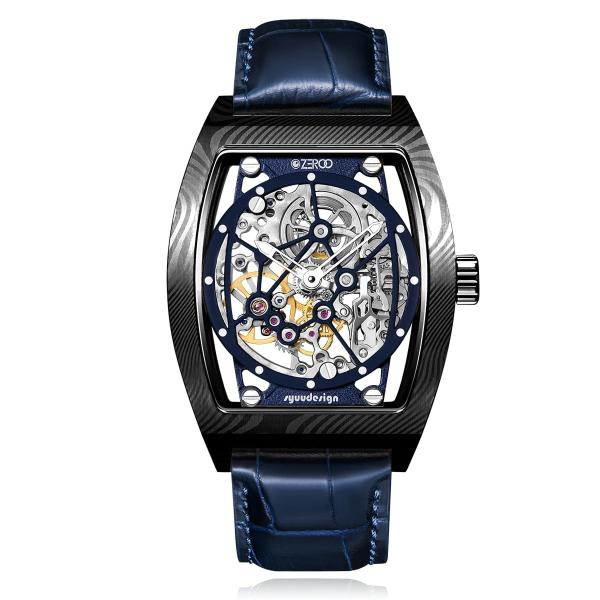 腕時計 機械式 手巻き サファイアガラス ダマスカス スケルトン メカニカル メンズ 40代 ケース...