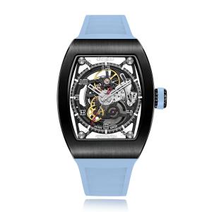 【受注生産】腕時計 機械式 自動巻き サファイアガラス スケルトン メカニカル メンズ 40代 ケース幅:39x50mm 日本 ブランド ZEROO M2 THE SUBARU 品番:ZM002BLB｜googoods