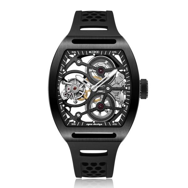 【受注生産】腕時計 フルスケルトントゥールビヨン 機械式 手巻き サファイアガラス メンズ 40代 ...