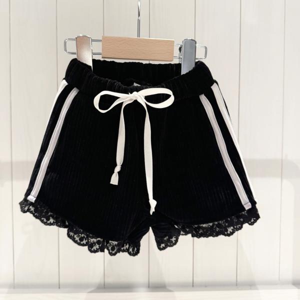 韓国子供服 ベビー 女の子 レースショートパンツ ブラック 80cm 6ヶ月-2歳前後 韓国子供服