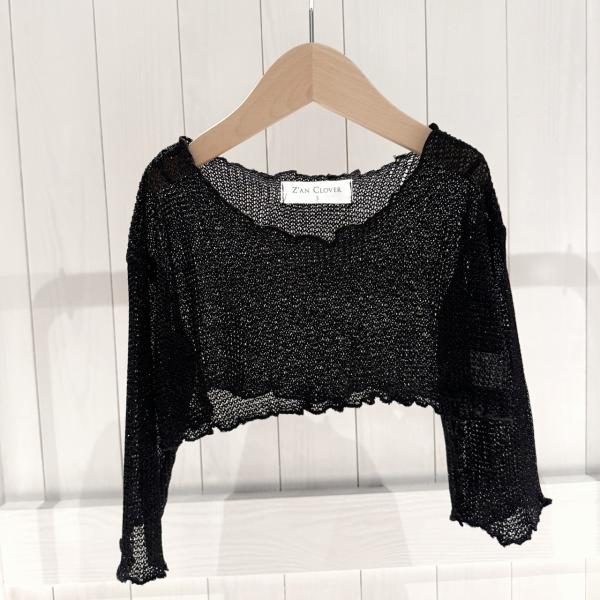 韓国子供服 ベビー 女の子 メッシュボレロ トップス ブラック 80cm 6ヶ月-2歳前後 韓国子供...