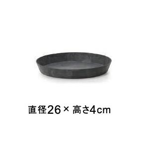 アートストーン ラウンド ソーサー 丸 26cm ブラック　◆適合する鉢◆底直径が22cm以下の植木鉢｜goopot