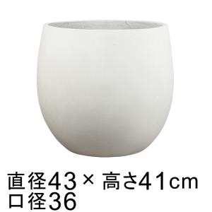 ファイバーセメントポット ラウンド  ホワイト系 L 43cm 35リットル｜goopot