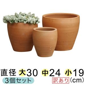 訳あり やわらかカーブ 深型 素焼き鉢 テラコッタ鉢 植木鉢