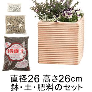 ロングスクエア陶器鉢M ホワイト 8号サイズ : フラワー