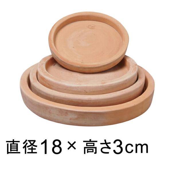 白粉素焼き テラコッタ 受皿 18cm◆適合する鉢◆底直径が14cm以下の植木鉢