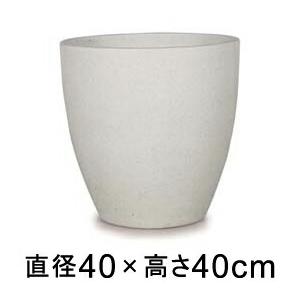 大型 おしゃれ 植木鉢 イタ コニック プランター ホワイト 40cm 22L 