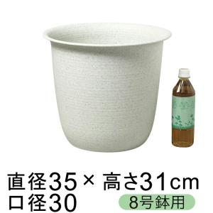 鉢カバー 8号鉢用 ツリー 35cm サンド白 プラスチック 鉢底穴無 ベーシックな鉢カバー シンプルな 軽い 観葉植物 オフィスにも｜goopot