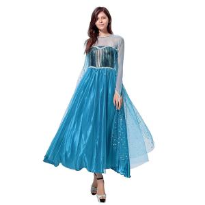 エルサ ドレス 大人用 コスプレ レディース アナと雪の女王 雪の女王 プリンセス 衣装 仮装 コスチューム ロングドレス 長袖 マント キラキラ ハロウィン Dハロ