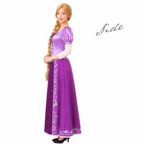 ラプンツェル コスプレ ドレス 胸元紐 パープ...の詳細画像3