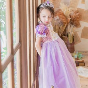 ラプンツェル ドレス 子供 コスプレ 衣装 プ...の詳細画像4