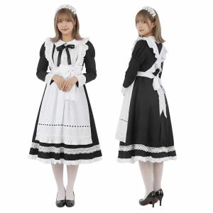 メイド服 コスプレ ロング ハロウィン メイド...の詳細画像1
