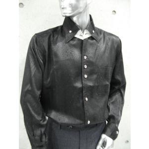 Drophead メンズシャツ ワンピースカラードレスシャツ ブラック レオパード柄 ヒョウ柄 サイ...