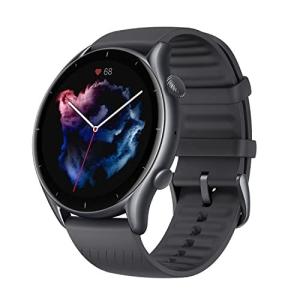 Amazfit GTR 3 スマートウォッチ 日本語対応 GPS Alexa Line アプリ通知 着信通知 音楽再生 5atm防（サンダーブラック）｜gorilla-forest