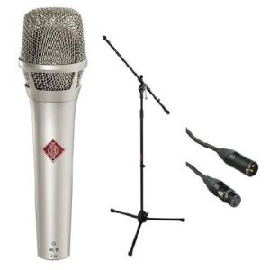 Neumann KMS 105 - ライブボーカルコンデンサーマイク (ニッケル) XLRケーブルと...