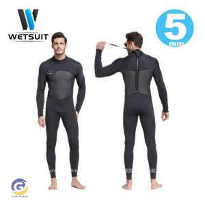 ウェットスーツ メンズ 5mm サーフィン フルスーツ バックジップ