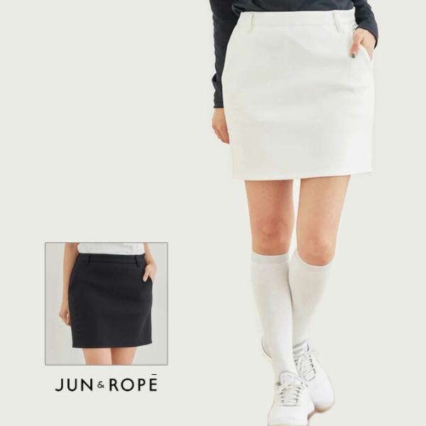 JUN&amp;ROPE Jun&amp;Rop〓 ジュンアンドロペ ジュンロペ エンボスロゴセミタイトスカート ダ...