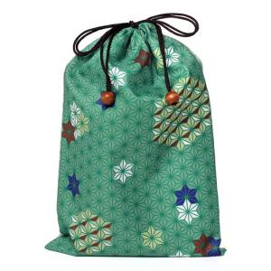 はんなり着物ご朱印帳巾着袋 麻の葉柄 袋 大判サイズがゆっくり入ります きんちゃく ポーチ ケース バッグ 御朱印帳入れ