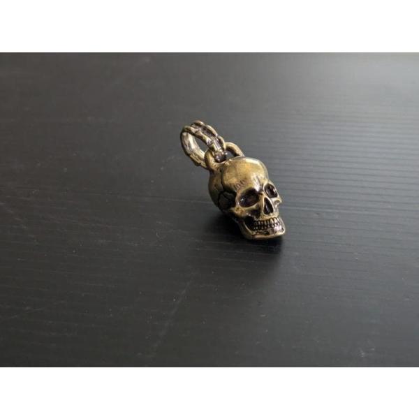 ペンダントトップ　真鍮　どくろ　スカル　キーホルダー　ネックレストップ
