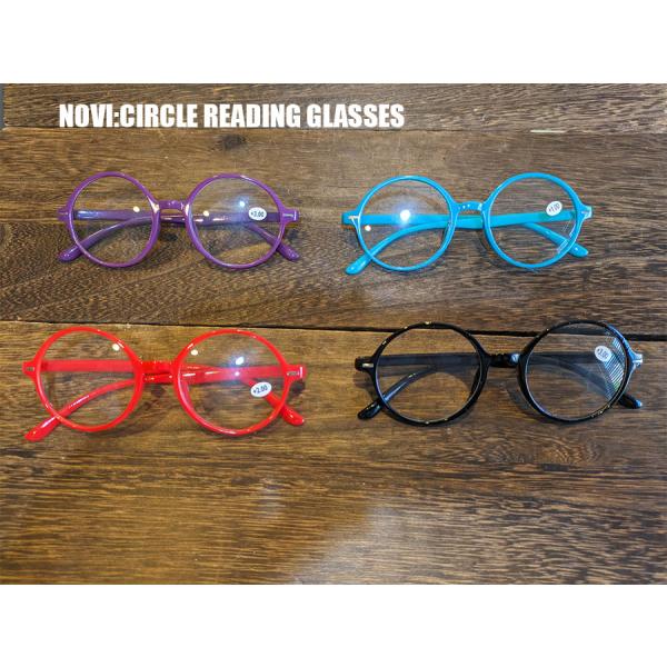 NOVI 老眼鏡　丸型　丸い　ブラック　レッド　バイオレット　ブルー　おしゃれ　ポップ　リーディング...