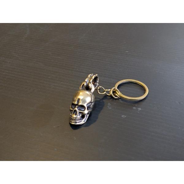 ドクロ　スカル　どくろ　骸骨　真鍮　キーホルダー　キーリング　ペンダントトップ