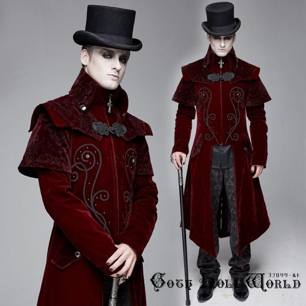 ゴスロリワールド CT13402 ゴシックファッションベルベット ジャケット コート 赤色 ゴシック...