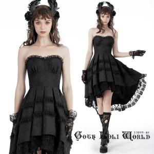 ゴスロリワールド WQ-772LQF-BK ホルターネック長袖ワンピース