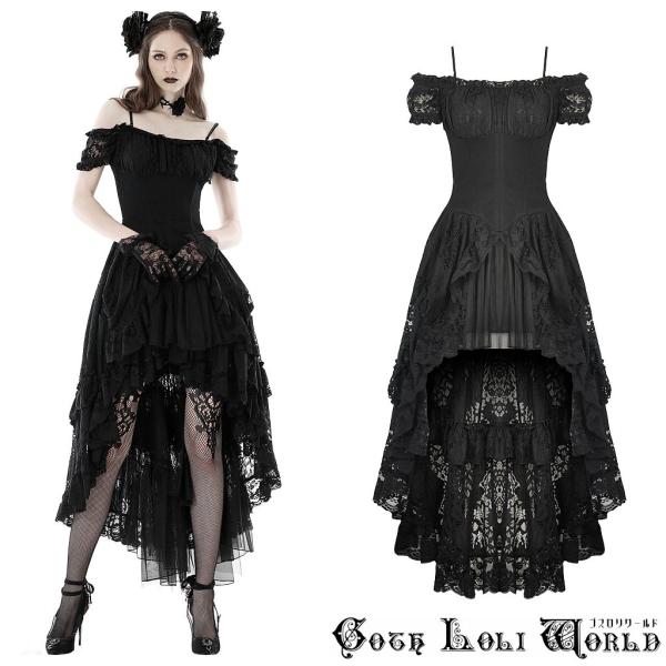 【ゴスロリワールド】DIL ポイントレースオフショルフバッスル ワンピース 最短当日発送 当日発送 ...
