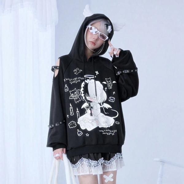 当日発送 即納 GLW-001 アニメ ヤンデレ ナース エンジェル カットアウトショルダー スウェ...