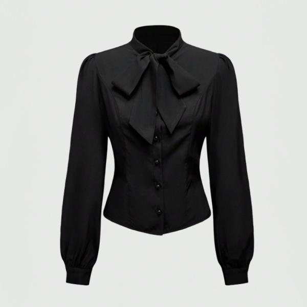 当日発送 即納 GLW-024 レディース 無地 ちょう結びカフス付き 長袖シャツ ブラウス トップ...