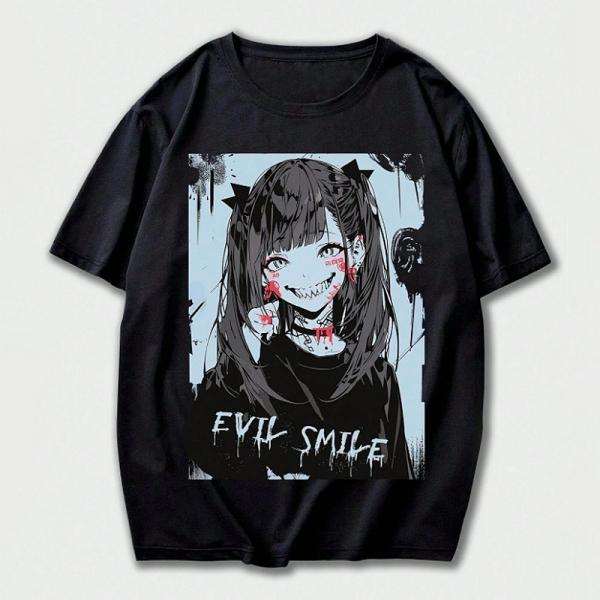 当日発送 即納 GLW-043M パンク ロック カジュアル 闇カワ 病みかわいい 笑顔 微笑み 半...