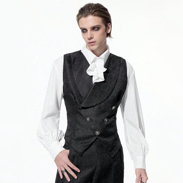 当日発送 即納 GLW-049M ゴシック ファッション シングルポケット ショールネック ベスト ...