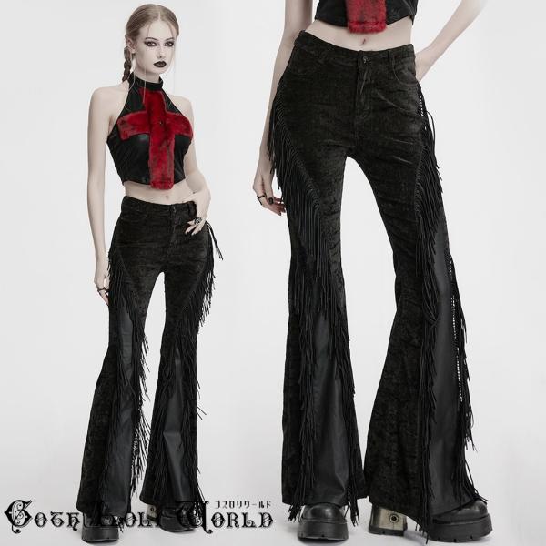 ゴスロリワールド OK-698XCF-BK ゴシックファッション ダンス用 レトロ フレア ロングパ...