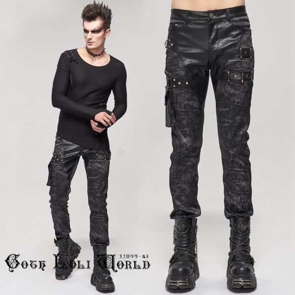 ゴスロリワールド PT160 パンクファッション アンティーク調 ロングパンツ ゴシック パンク ロ...