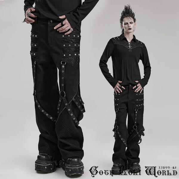ゴスロリワールド WK-602XCM-BK ジップラインストレートボンテージ パンツ ブラック ゴシ...