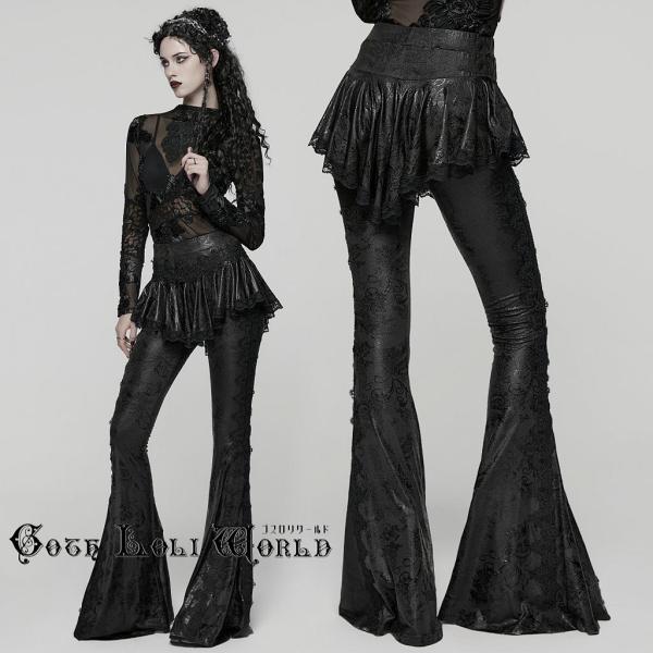 ゴスロリワールド WK-731XCF-BK ゴスロリ ファッション ミニスカート風 フレア ロングパ...