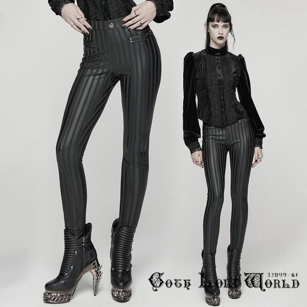 ゴスロリワールド WK-737DDF-BK-ST パンク ロック ファッション ストライプ レギンス...