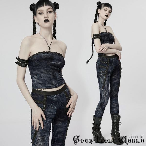 ゴスロリワールド WT-767BXF-BK-BL ダメージ風ネックストラップ ベアトップ キャミソー...