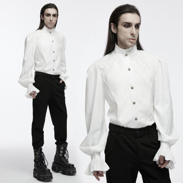 ゴスロリワールド WY-1676CCM-WH フリルスタンドカラー ホワイト ブラウス 紳士 ジェン...
