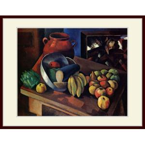 複製画・額縁付き・キスリング・「赤いセーターと青いスカーフの若い女