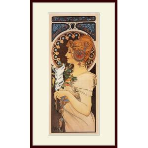 アルフォンス・ミュシャ「ボヘミアの唄」　油彩画風　額装　複製画 複製画 額付き：ミュシャ・「ボヘミアの唄」 : グーピルギャラリー