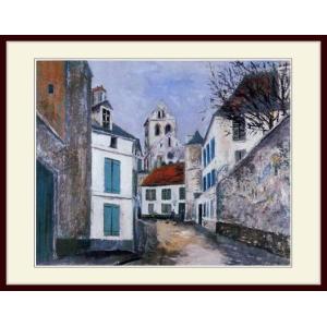 複製画・額縁付き・ユトリロ・「村の路」